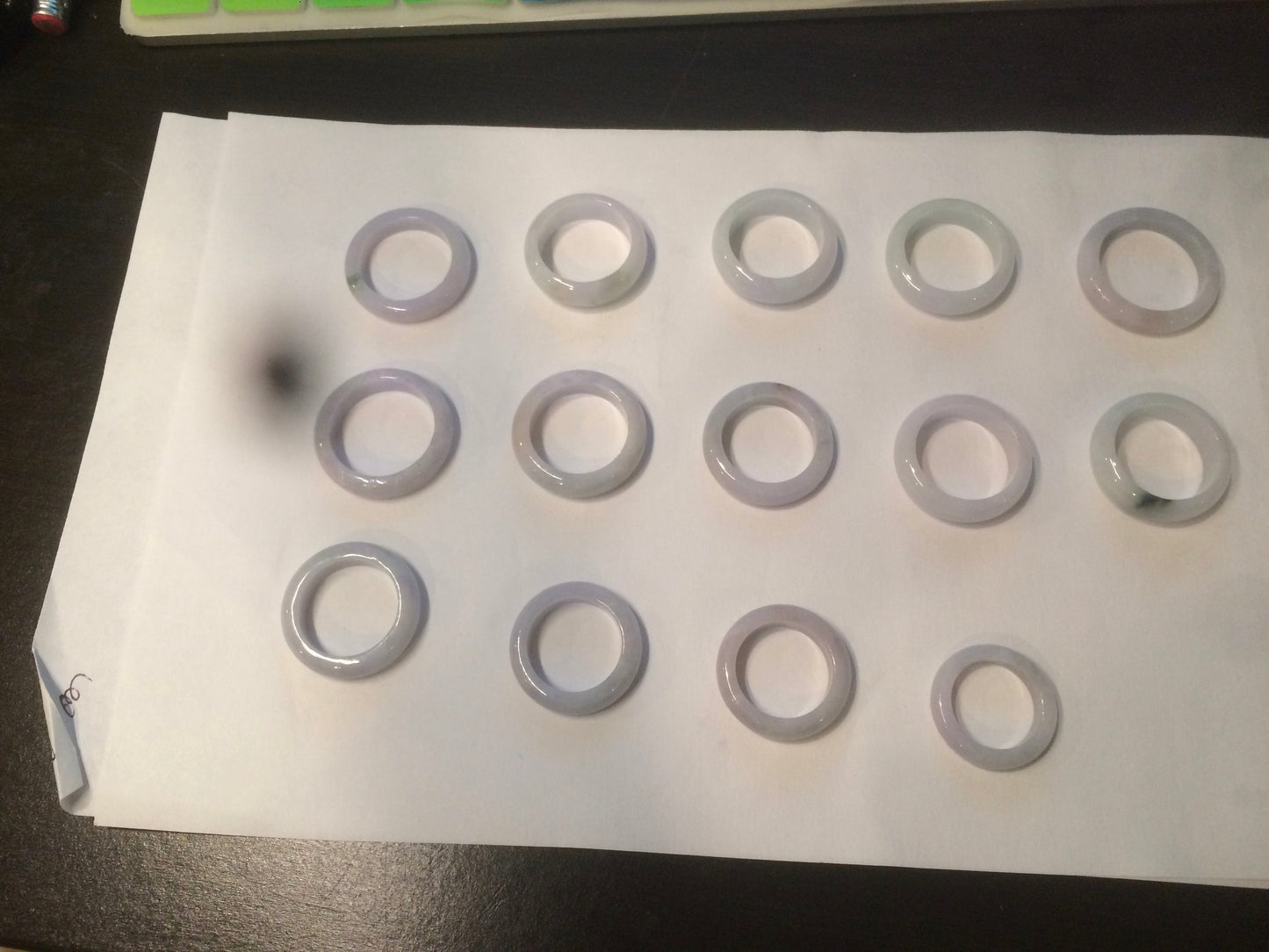 Size 3-10 1/4 100% natural type A gree/white/purple/yellow jadeite jade band ring C5 (Add on item! not sale individually)