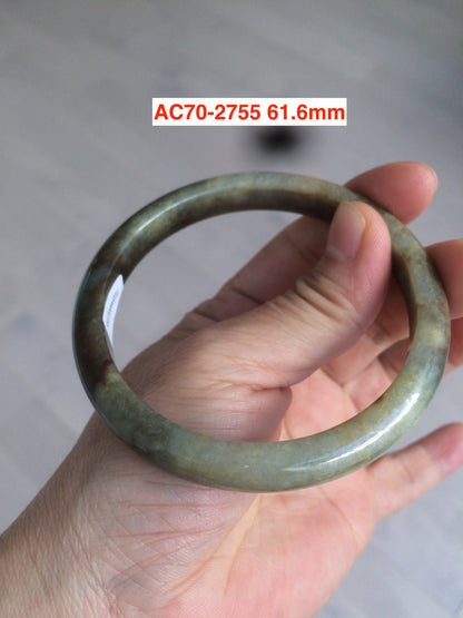Sale! Certified type A 100% 55-61mm Natural green/white/purple Jadeite bangle group AG6
