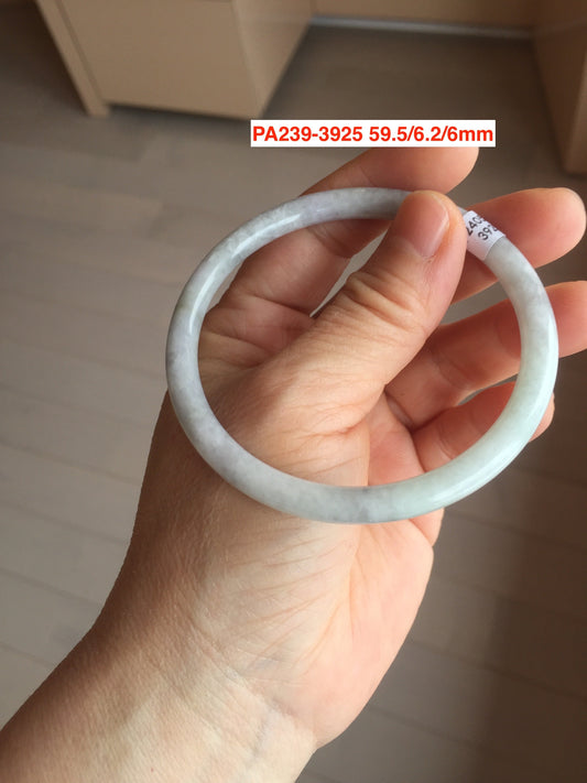 Sale! Certified type A 100% Natural green/white Jadeite bangle(different size with defects) group 2