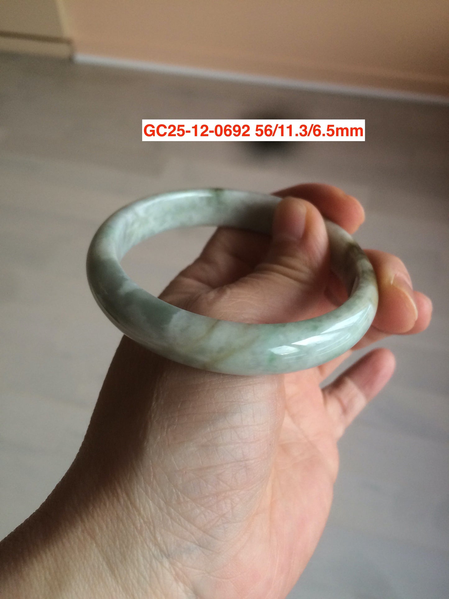 Sale! Certified type A 100% 55-61mm Natural green/white/purple Jadeite bangle group AG6
