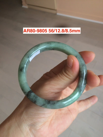 Sale! Certified type A 100% 55-61mm Natural green/white/purple Jadeite bangle group AG6