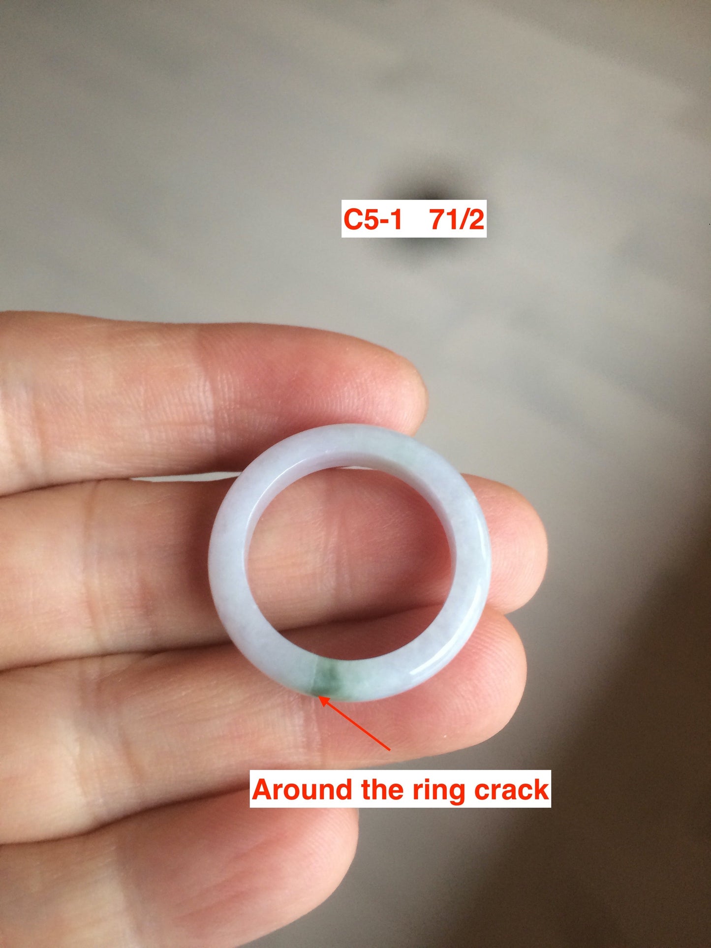 Size 3-10 1/4 100% natural type A gree/white/purple/yellow jadeite jade band ring C5 (Add on item! not sale individually)
