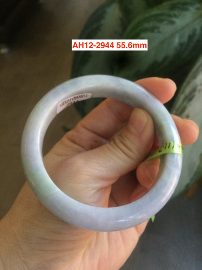 Sale! Certified type A 100% 55-61mm Natural green/white/purple Jadeite bangle group AG6