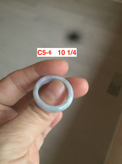 Size 3-10 1/4 100% natural type A gree/white/purple/yellow jadeite jade band ring C5 (Add on item! not sale individually)