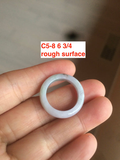 Size 3-10 1/4 100% natural type A gree/white/purple/yellow jadeite jade band ring C5 (Add on item! not sale individually)