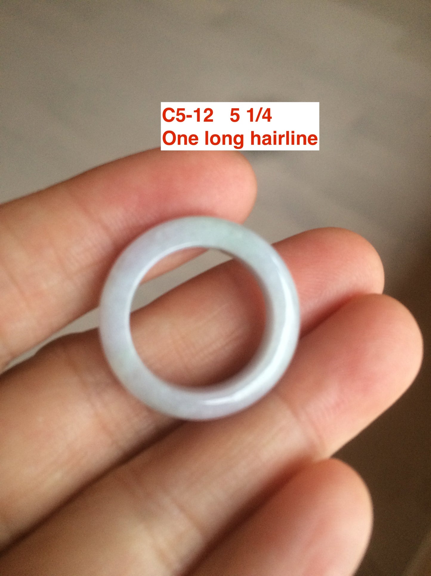 Size 3-10 1/4 100% natural type A gree/white/purple/yellow jadeite jade band ring C5 (Add on item! not sale individually)
