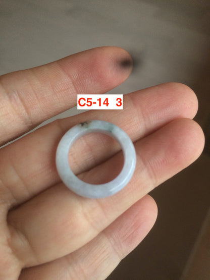 Size 3-10 1/4 100% natural type A gree/white/purple/yellow jadeite jade band ring C5 (Add on item! not sale individually)