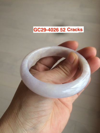 Sale! Certified type A 100% 55-61mm Natural green/white/purple Jadeite bangle group AG6