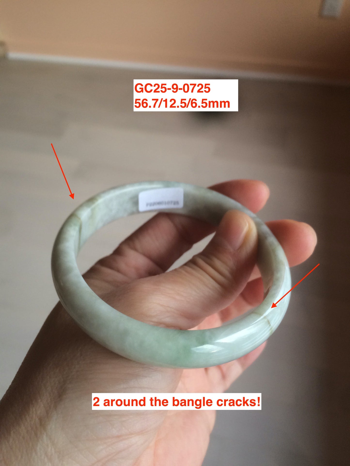 Sale! Certified type A 100% 55-61mm Natural green/white/purple Jadeite bangle group AG6