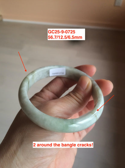 Sale! Certified type A 100% 55-61mm Natural green/white/purple Jadeite bangle group AG6