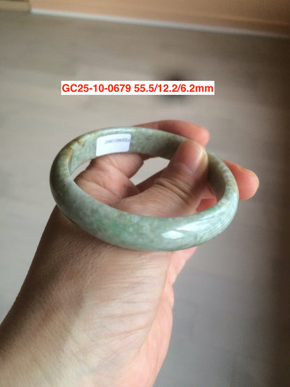 Sale! Certified type A 100% 55-61mm Natural green/white/purple Jadeite bangle group AG6