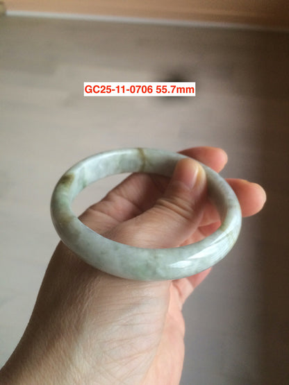 Sale! Certified type A 100% 55-61mm Natural green/white/purple Jadeite bangle group AG6