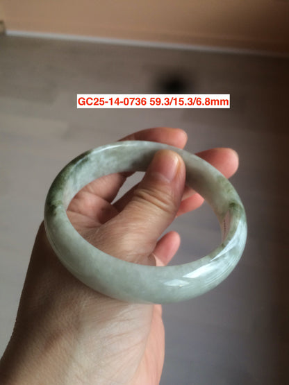 Sale! Certified type A 100% 55-61mm Natural green/white/purple Jadeite bangle group AG6