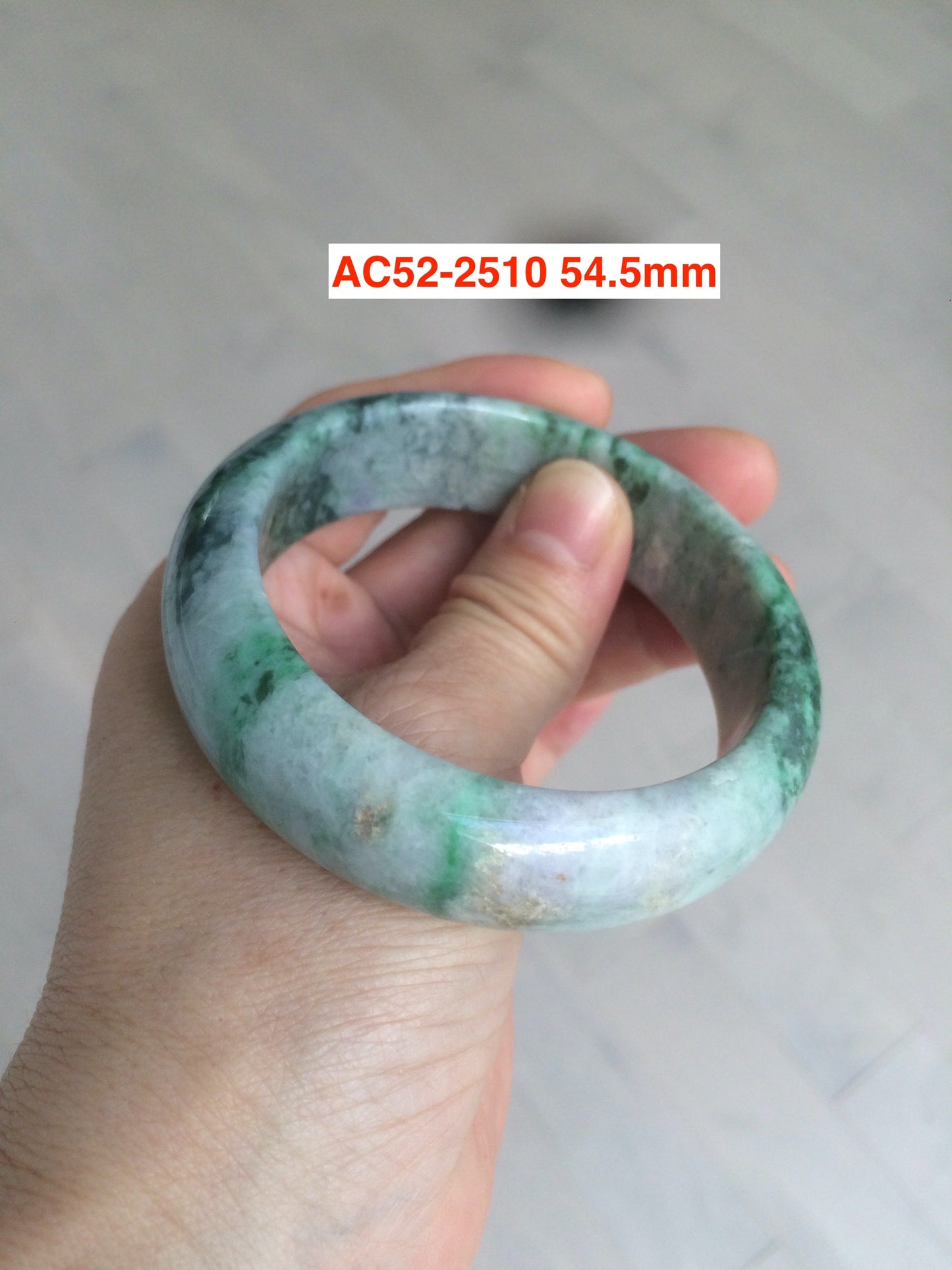 Sale! Certified type A 100% 55-61mm Natural green/white/purple Jadeite bangle group AG6