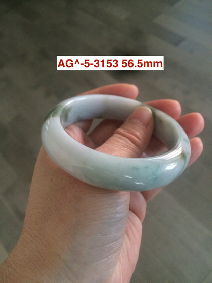 Sale! Certified type A 100% 55-61mm Natural green/white/purple Jadeite bangle group AG6