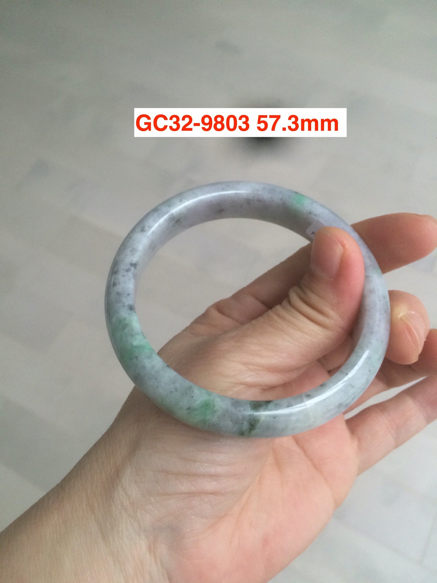Sale! Certified type A 100% 55-61mm Natural green/white/purple Jadeite bangle group AG6